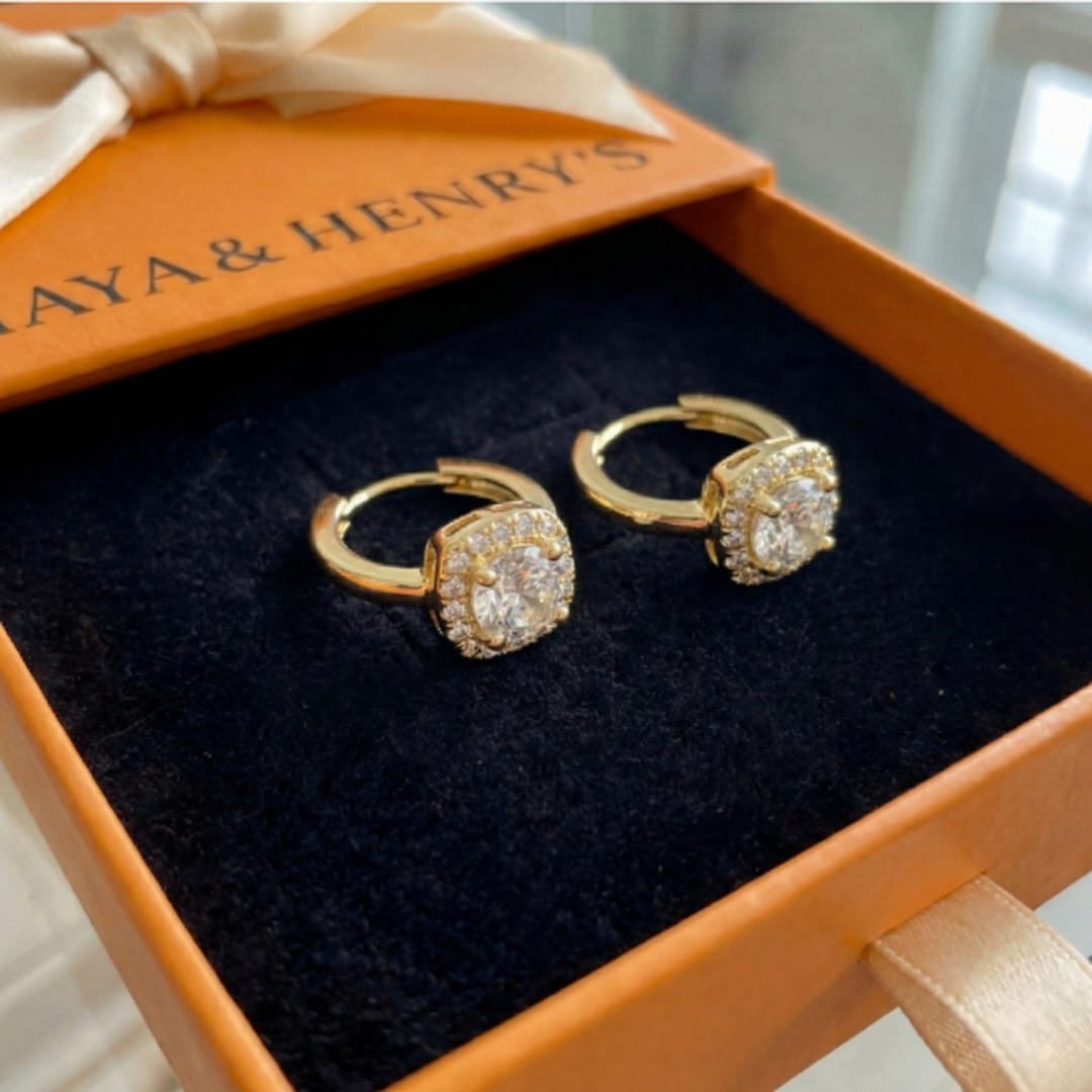 Nadine square earrings | Gold Maya Henry Jewelry