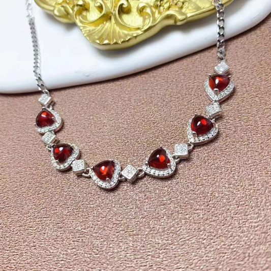 Natural Garnet Friendship Charm Bracelet Maya Henry Jewelry