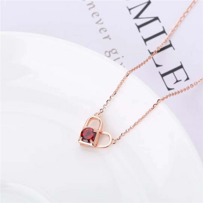 Natural Red Garnet Pendant Necklace Maya Henry Jewelry