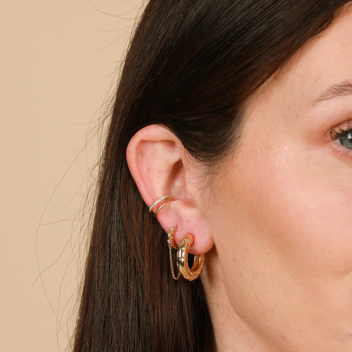 Cosmic Hoop Earrings | Gold Maya Henry Jewelry