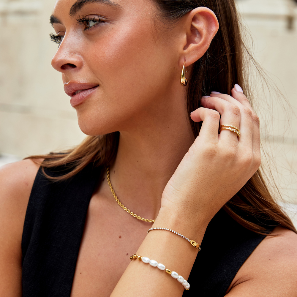 Niyah Crystal Gold Bracelet Maya Henry Jewelry