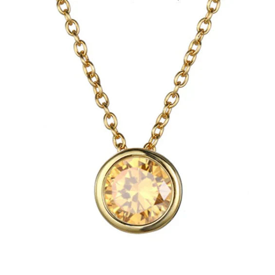 Lunaria Gemmara Birthstone Necklace | Gold Maya Henry Jewelry