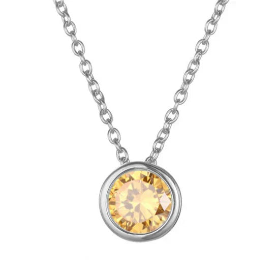 Lunaria Gemmara Birthstone Necklace | White Gold Maya Henry Jewelry