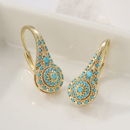 Valenne Turquoise Cluster Earrings | Gold Maya Henry Jewelry