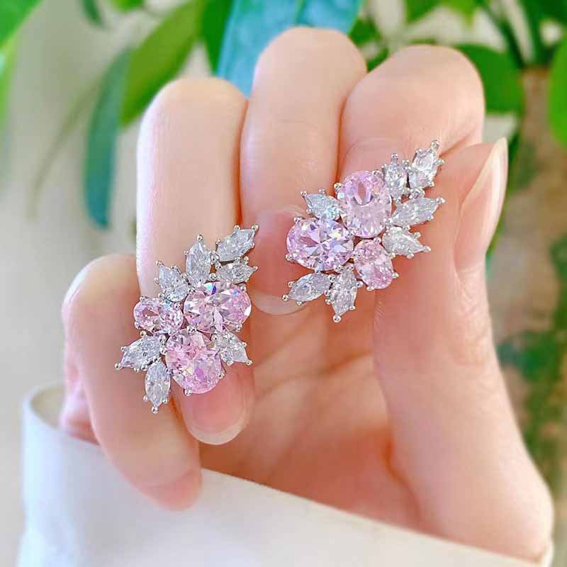 Lyra Blushbloom Earrings | White Gold Maya Henry Jewelry
