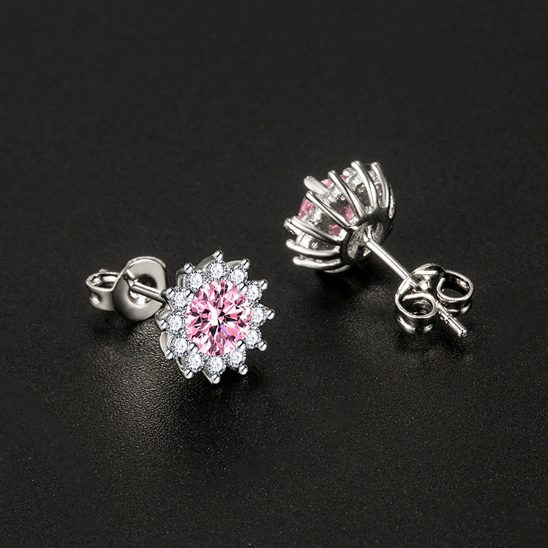 Sunlit Muse Earrings Pink | White Gold Maya Henry Jewelry