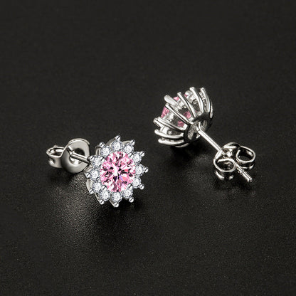 Sunlit Muse Earrings Pink | White Gold Maya Henry Jewelry