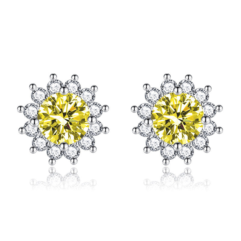 Sunlit Muse Earrings Yellow | White Gold Maya Henry Jewelry