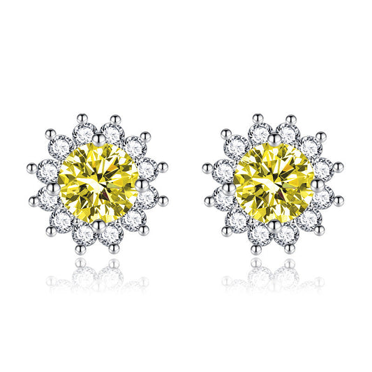 Sunlit Muse Earrings Yellow | White Gold Maya Henry Jewelry