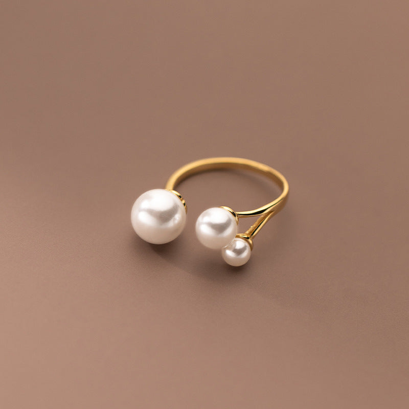 Adjustable Triple Freshwater Pearl Ring Maya Henry Jewelry