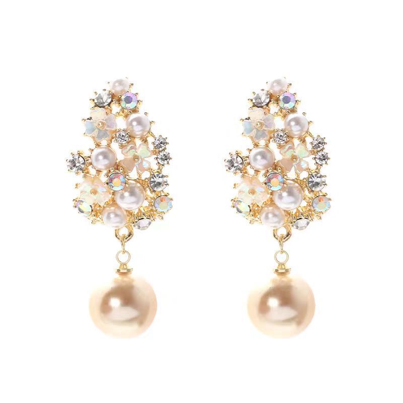 Elegant Flower Pearl Earrings | Gold Maya Henry Jewelry