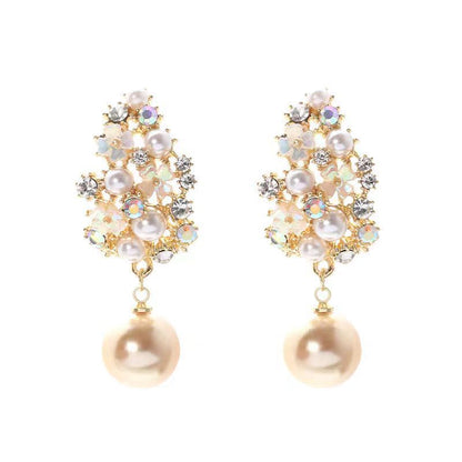 Elegant Flower Pearl Earrings | Gold Maya Henry Jewelry
