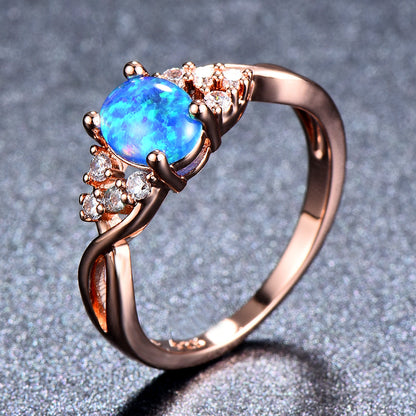 Sylva Moonhart Blue Ring | Rose Gold Maya Henry Jewelry