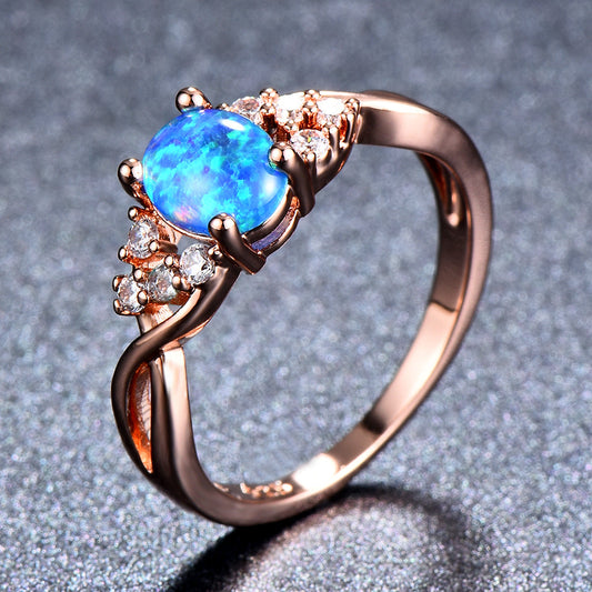 Sylva Moonhart Blue Ring | Rose Gold Maya Henry Jewelry