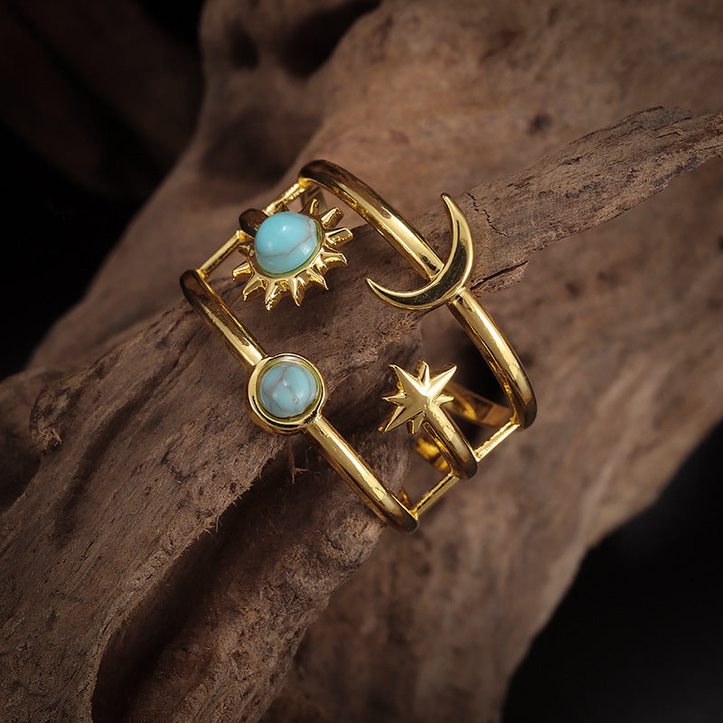 Soluna Turquoise Orbit Ring | Gold Maya Henry Jewelry