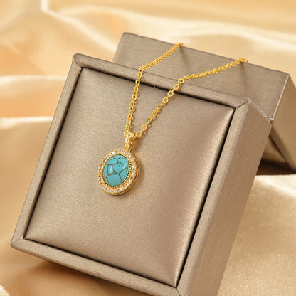 Calysse Azure Bloom Necklace | Gold Maya Henry Jewelry
