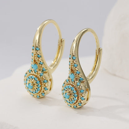 Valenne Turquoise Cluster Earrings | Gold Maya Henry Jewelry