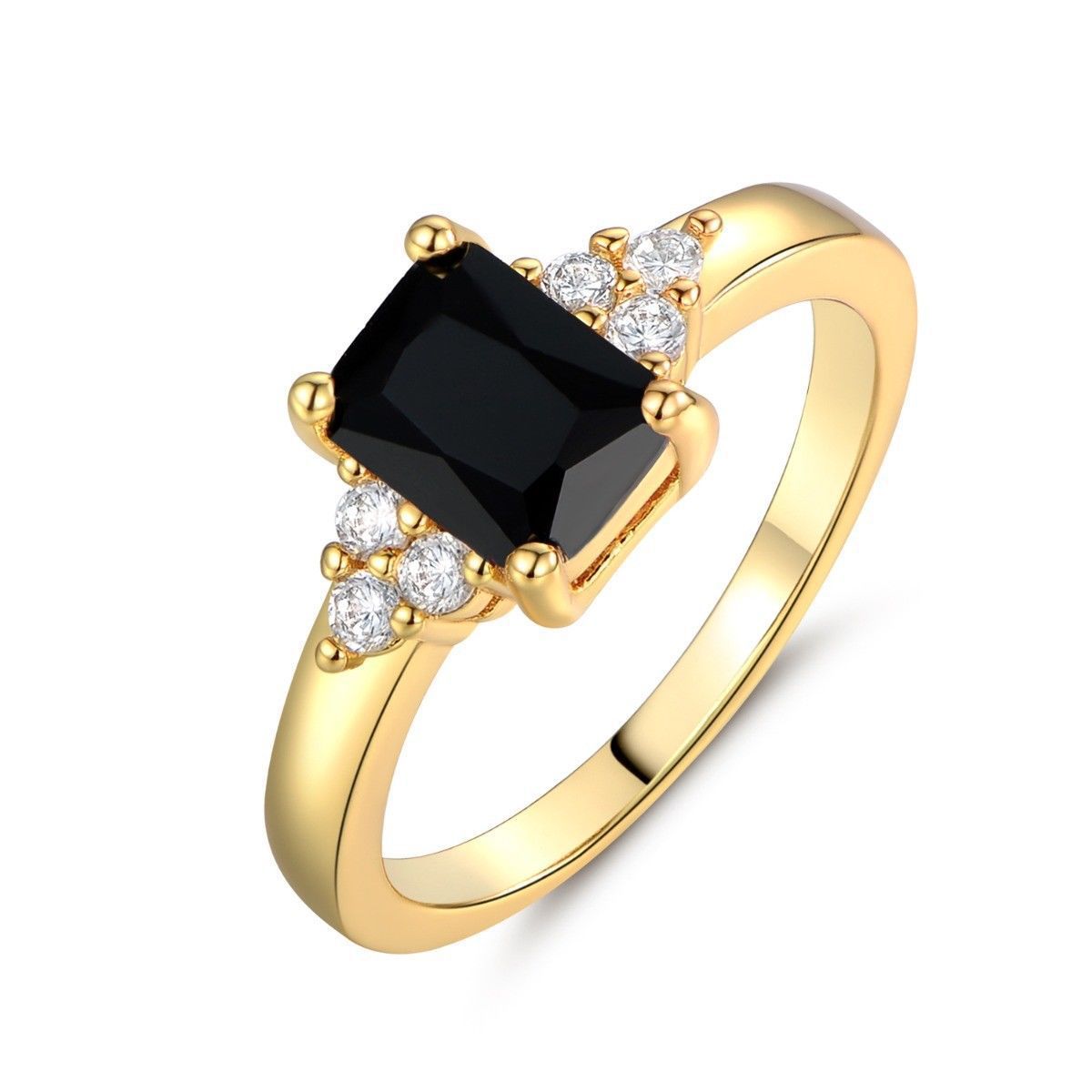 Black Spinel Baguette Ring | Gold Maya Henry Jewelry
