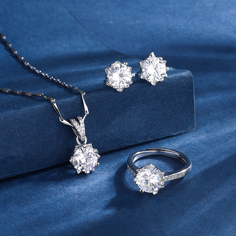 Aria Snowflake Set | White Gold Maya Henry Jewelry