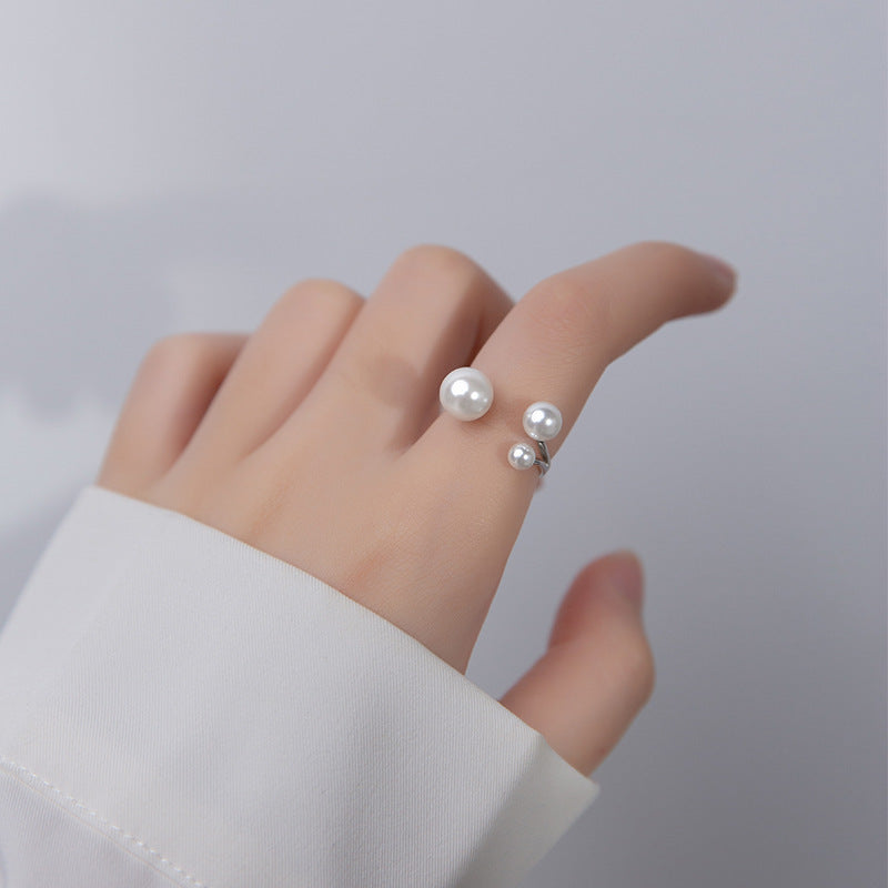 Adjustable Triple Freshwater Pearl Ring Maya Henry Jewelry