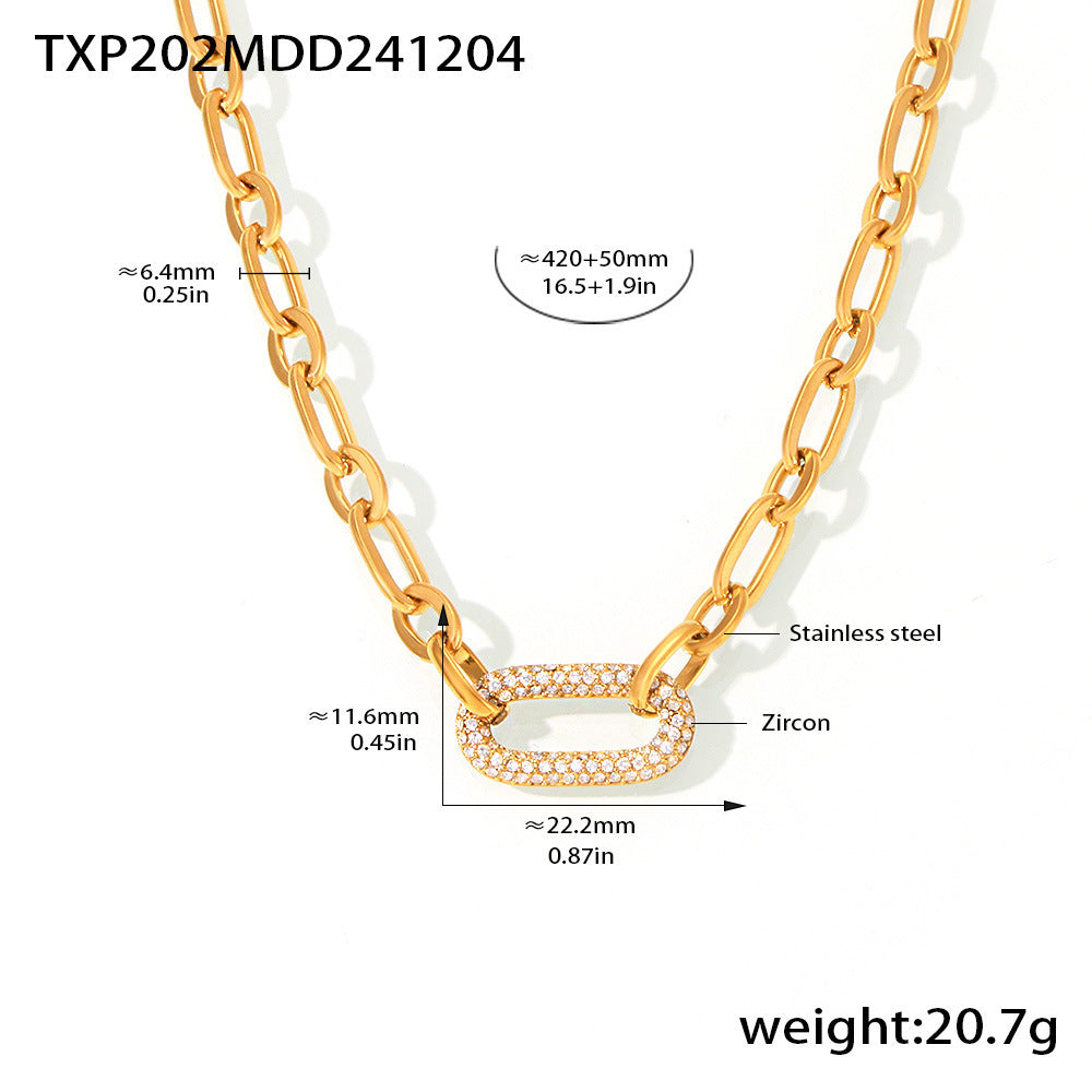 Paved Chunky Chain Link Jewelry Set | Gold Maya Henry Jewelry