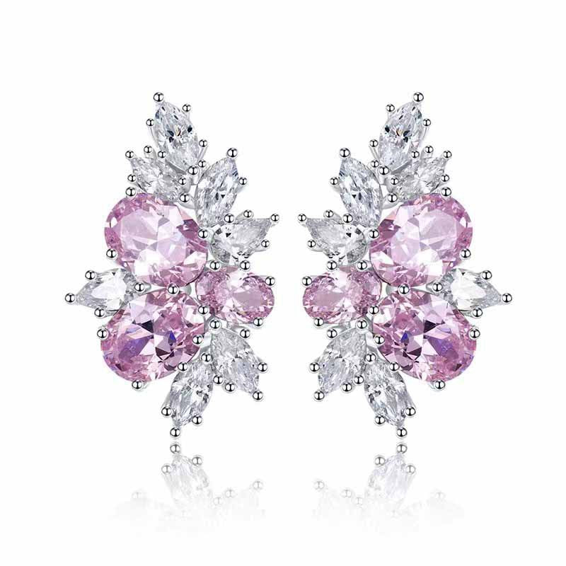 Lyra Blushbloom Earrings | White Gold Maya Henry Jewelry