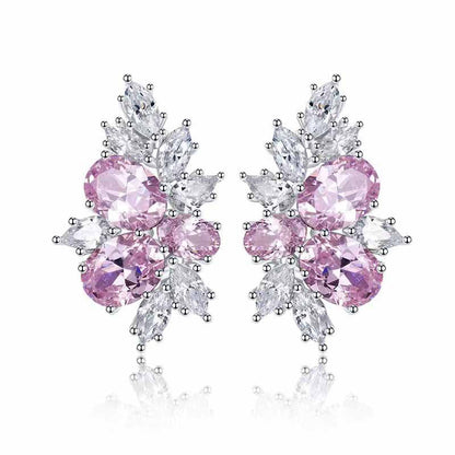 Lyra Blushbloom Earrings | White Gold Maya Henry Jewelry