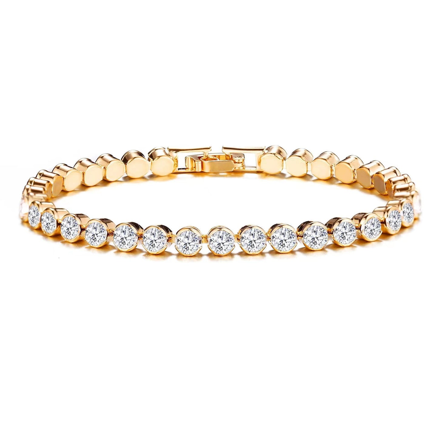 Round Cut Tennis Bracelet | Gold Maya Henry Jewelry