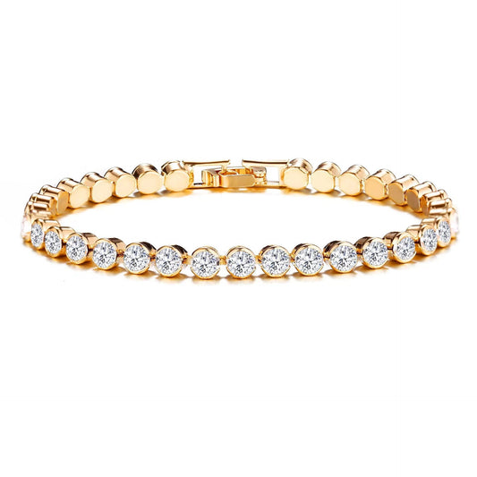 Round Cut Tennis Bracelet | Gold Maya Henry Jewelry
