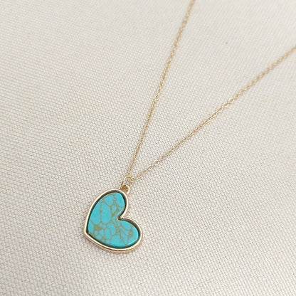 Turquoise Love Necklace | Gold Maya Henry Jewelry