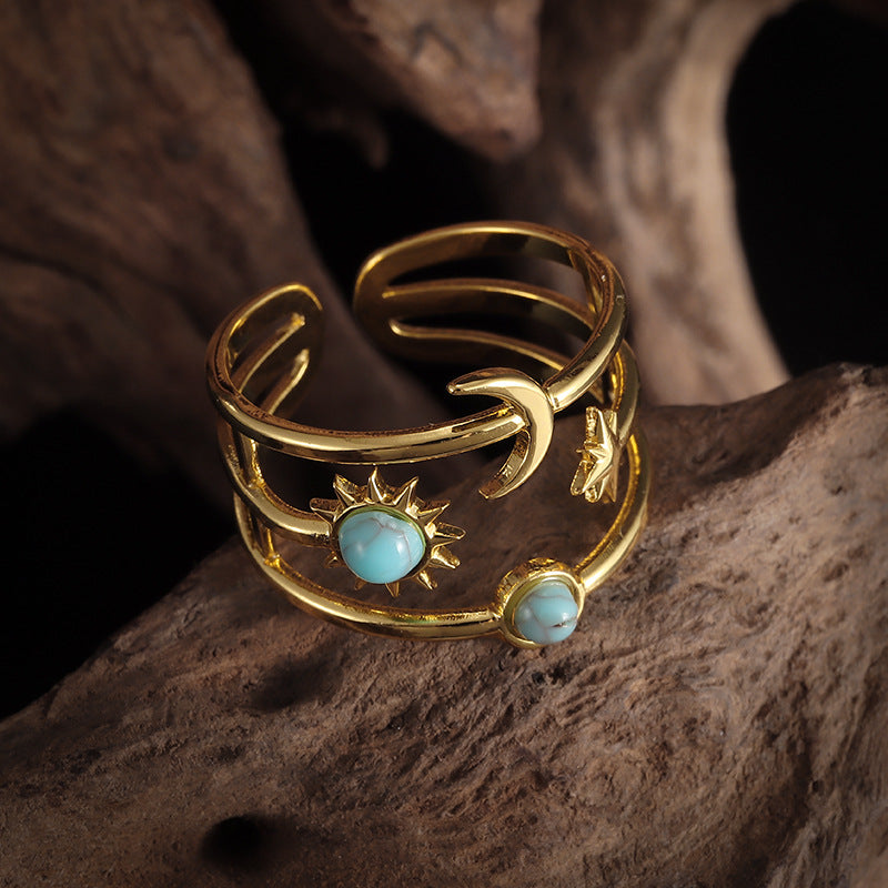 Soluna Turquoise Orbit Ring | Gold Maya Henry Jewelry