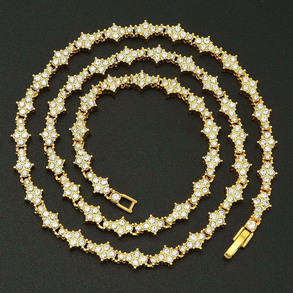 Classic Cluster Tennis Necklace | Gold Maya Henry Jewelry