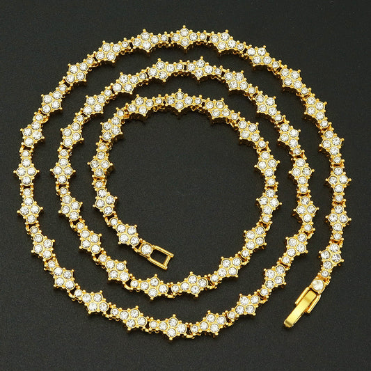 Classic Cluster Tennis Necklace | Gold Maya Henry Jewelry