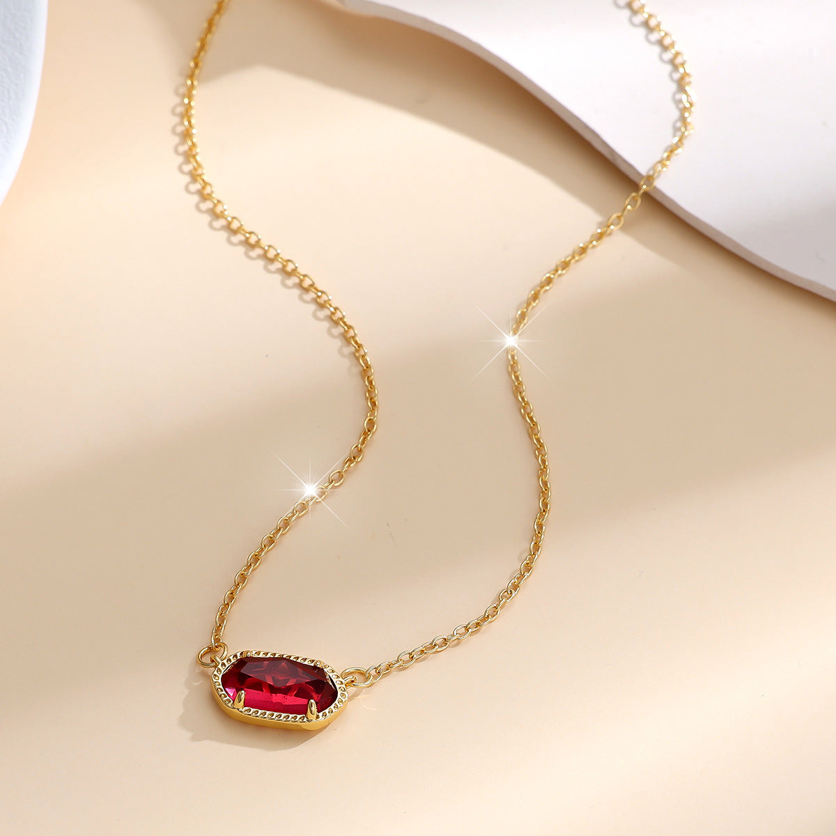 Classic Oval Ruby Necklace | Gold Maya Henry Jewelry