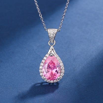 Aria Teardrop Pink Set | White Gold Maya Henry Jewelry