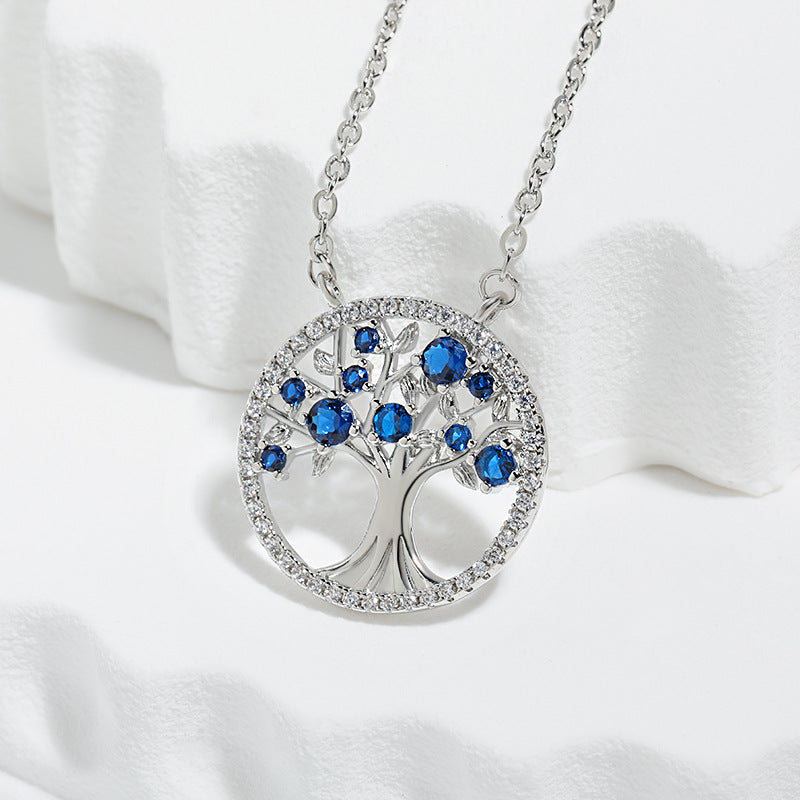 Tree of Life Sapphire Necklace | White Gold Maya Henry Jewelry