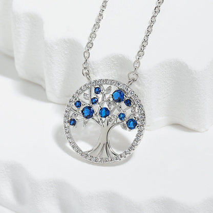Tree of Life Sapphire Necklace | White Gold Maya Henry Jewelry
