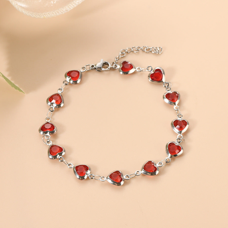 Ophelyra Garnetelle Bracelet | White Gold Maya Henry Jewelry