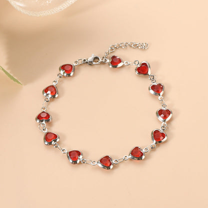 Ophelyra Garnetelle Bracelet | White Gold Maya Henry Jewelry