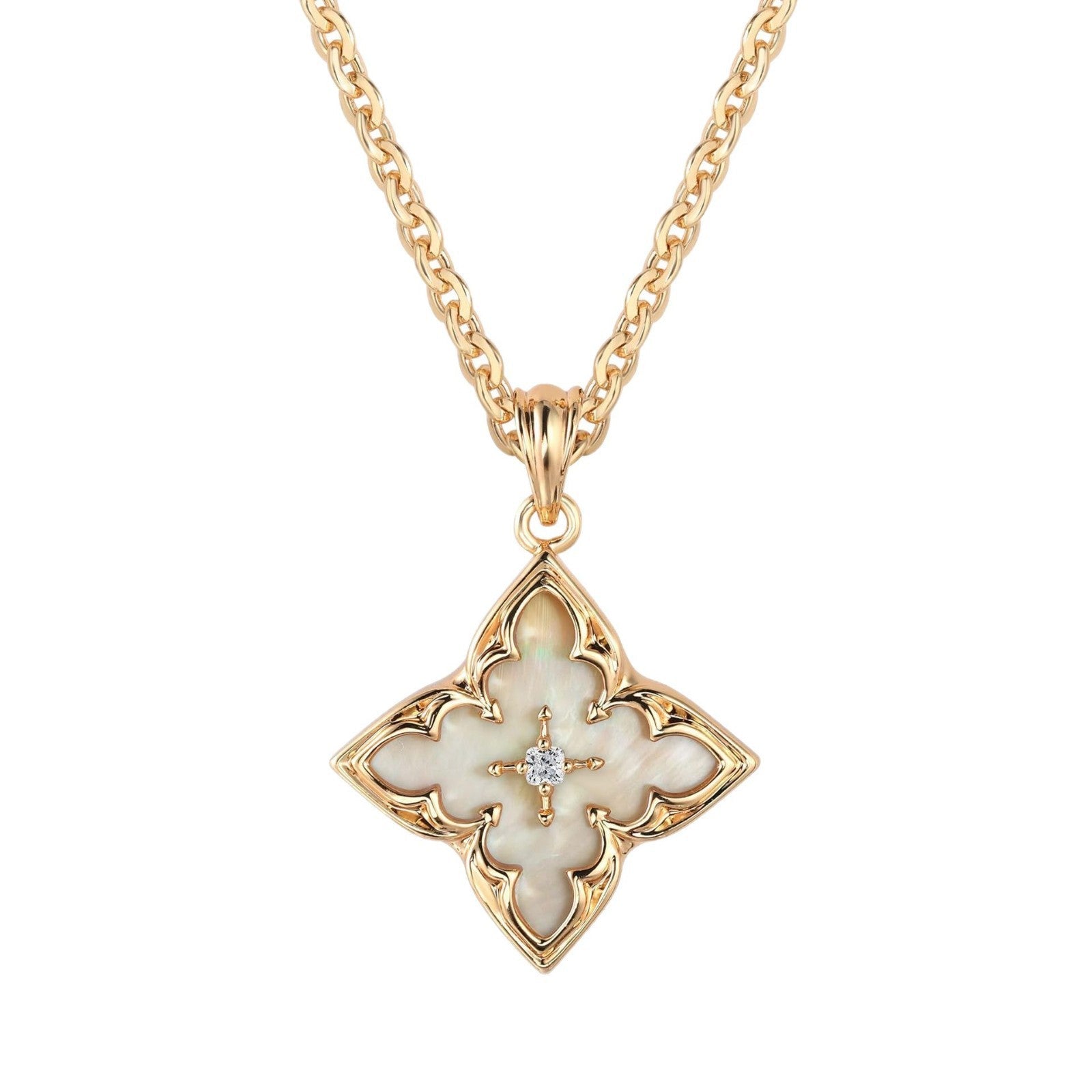 Blue Clover Pendant Necklace | Gold Maya Henry Jewelry