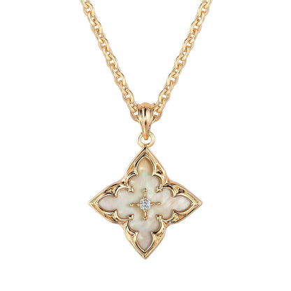 White Clover Pendant Necklace | Gold Maya Henry Jewelry