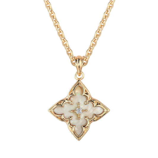 White Clover Pendant Necklace | Gold Maya Henry Jewelry