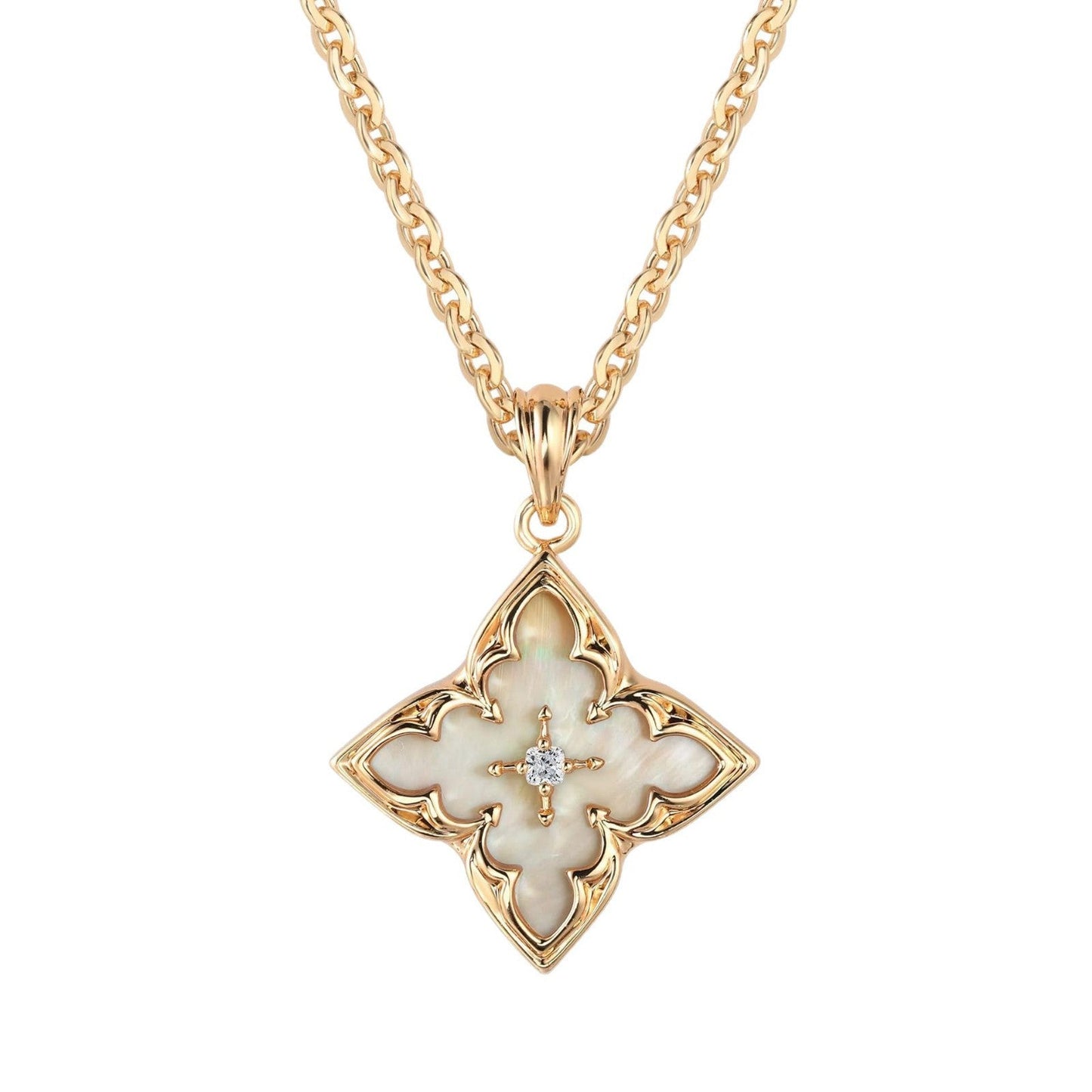 Brown Clover Pendant Necklace | Gold Maya Henry Jewelry