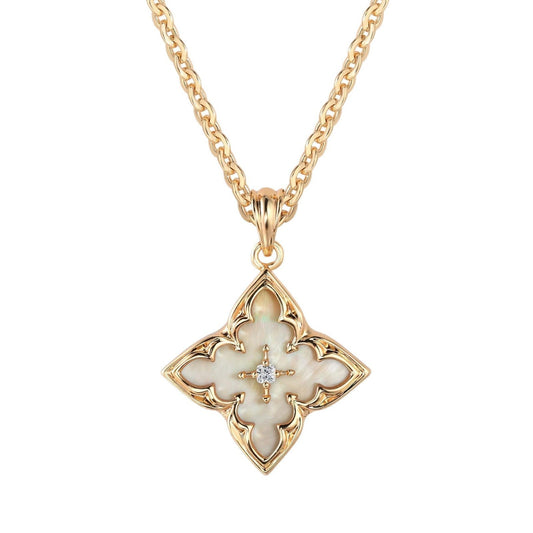White Clover Pendant Necklace | Gold Maya Henry Jewelry