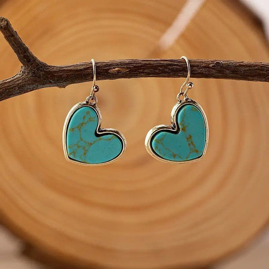 Turquoise Love Earrings | Rose Gold Maya Henry Jewelry