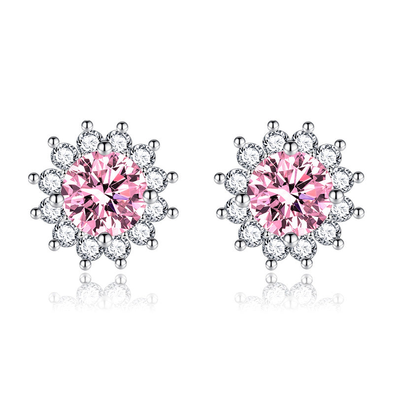 Sunlit Muse Earrings Pink | White Gold Maya Henry Jewelry