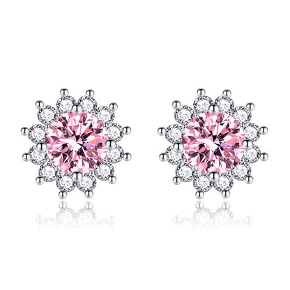 Sunlit Muse Earrings Pink | White Gold Maya Henry Jewelry