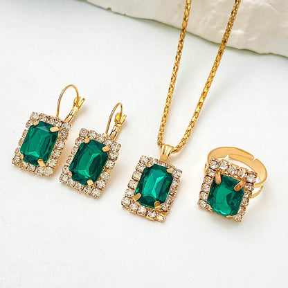 Sylvara Greenveil Jewelry Set | White Gold Maya Henry Jewelry