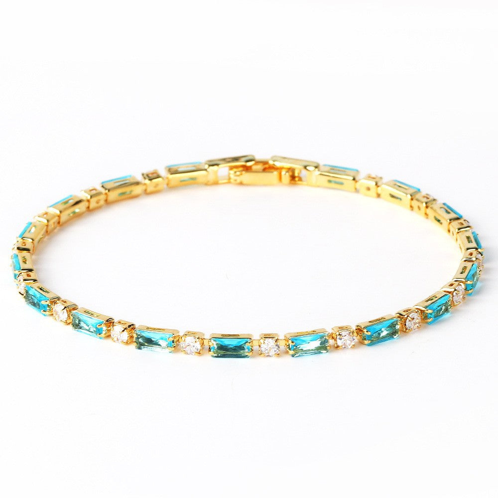 Natural Turquoise Stone Bracelet | Gold Maya Henry Jewelry