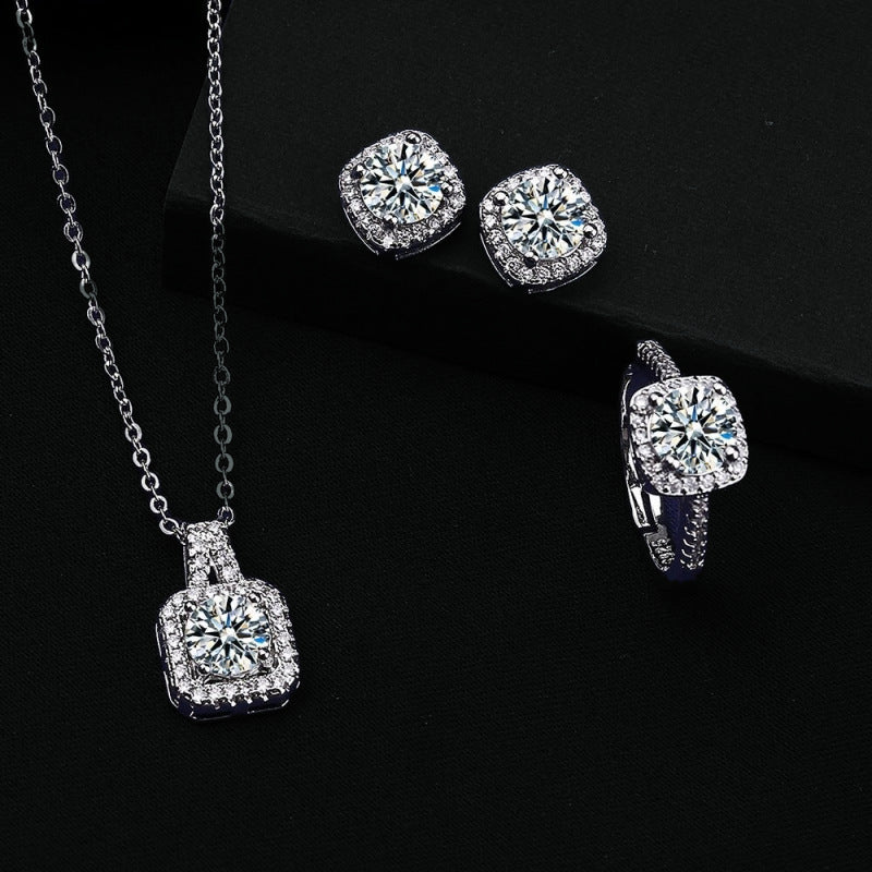 Elena Crystal Set | White Gold Maya Henry Jewelry